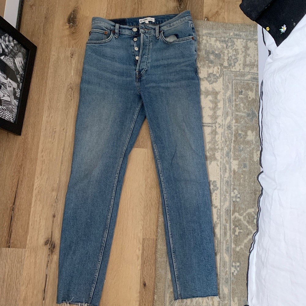 Re-done ankle cut off jeans